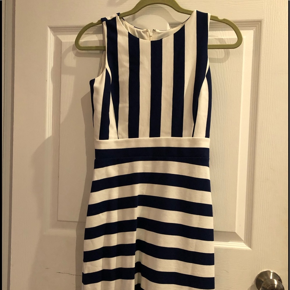 Ann Taylor blue and white stripe dress